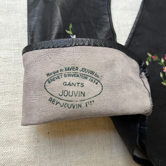 Vintage JOUVIN Leather Opera Gloves – 1940s–50s – Hand Embroidered – Unworn - Picture 6 of 8